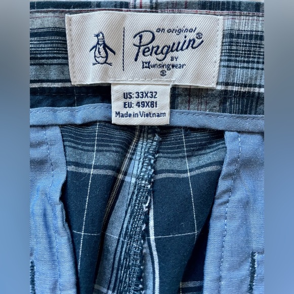 🐧New With Tags Original Penguin Slim Fit Plaid Pants Size 33/32🐧 - Picture 5 of 7